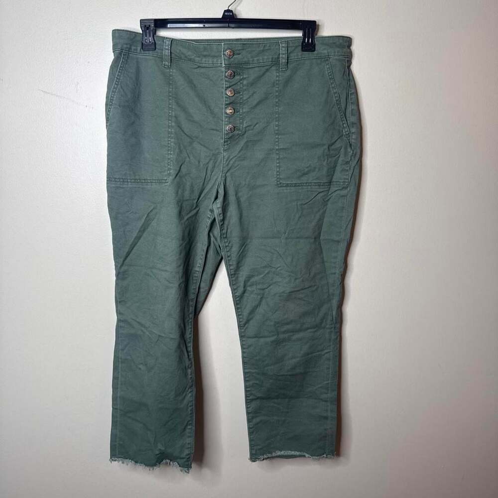 LOFT Women's Green and Khaki Trousers